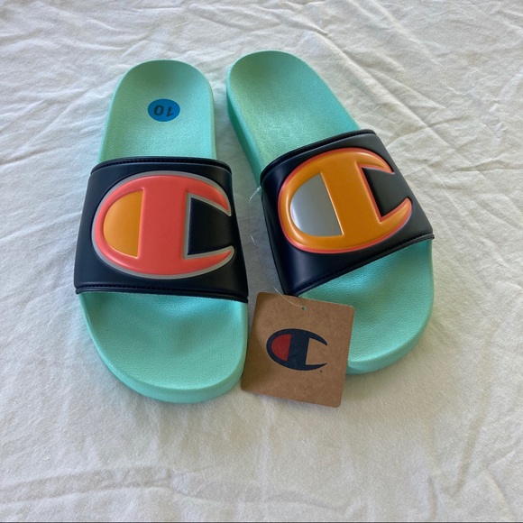 Men’s Champion Navy/Multicolor Slides - Picture 2 of 6